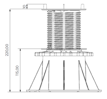 Plot pour dalles réglable DAKOTA H 115-220 mm