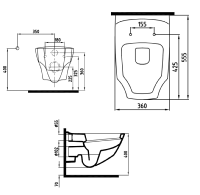 FRACTURE, WC hygiénique suspendu, BLANC